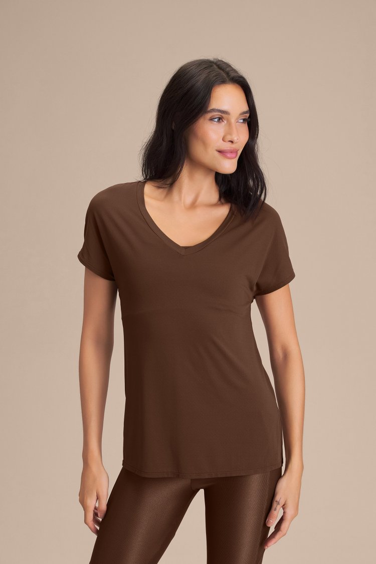 Camiseta V Comfort - Sepia brown