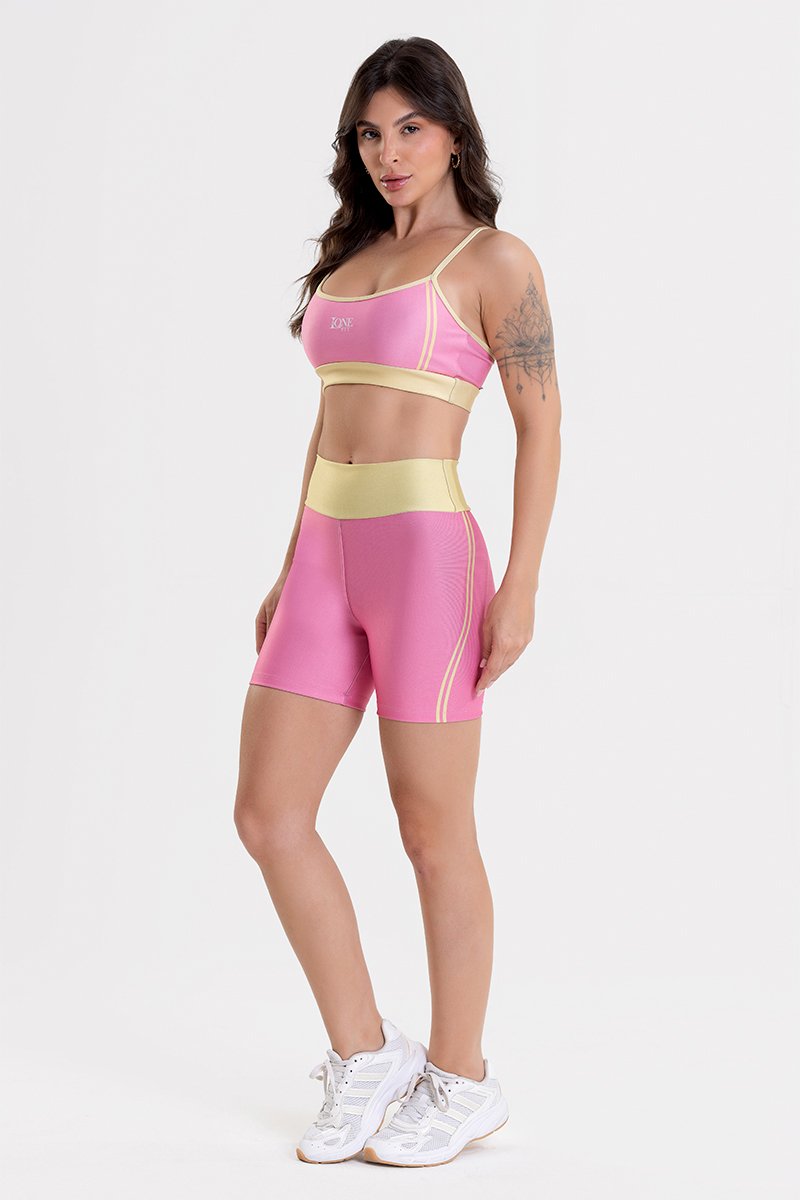 Conjunto Fitness Shorts e Top estampa exclusiva MINI SAIA