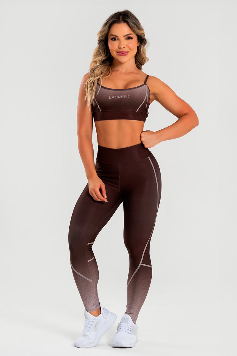 Conjunto Fitness Calça Legging e Top estampa exclusiva SUAVE