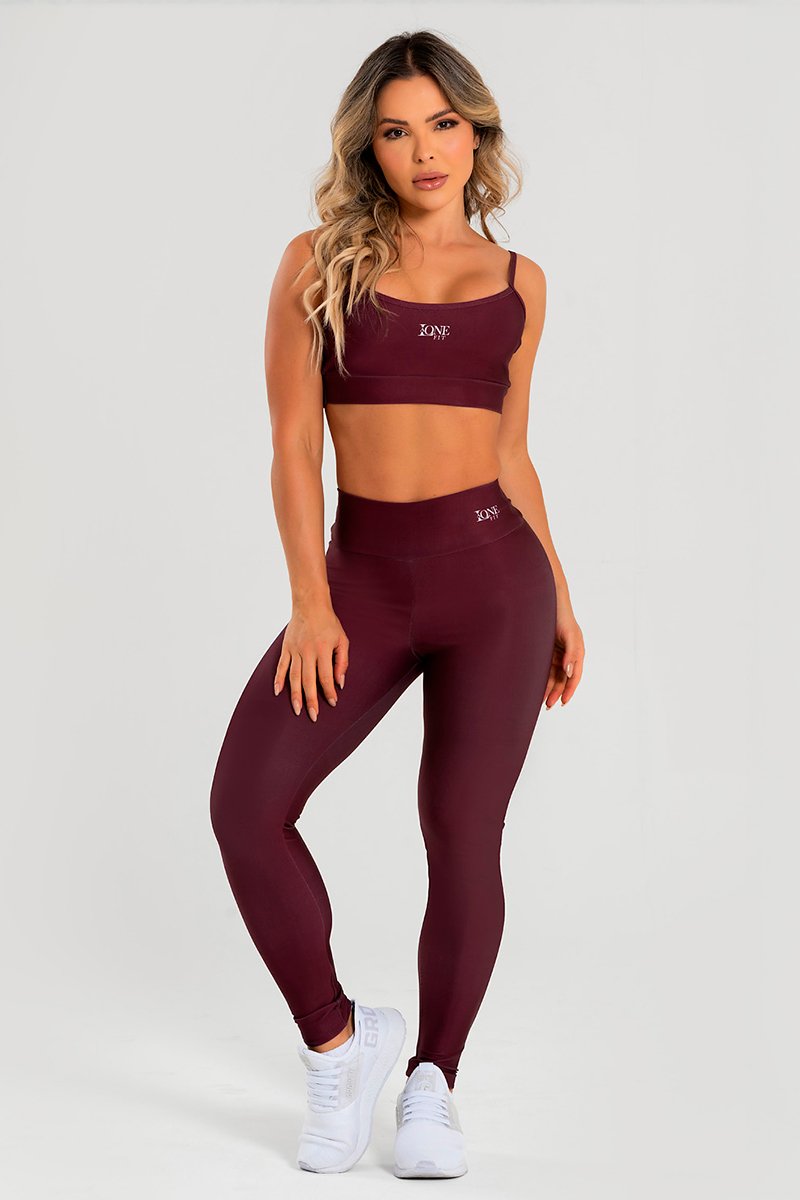 Conjunto Fitness Calça Legging e Top BORDO