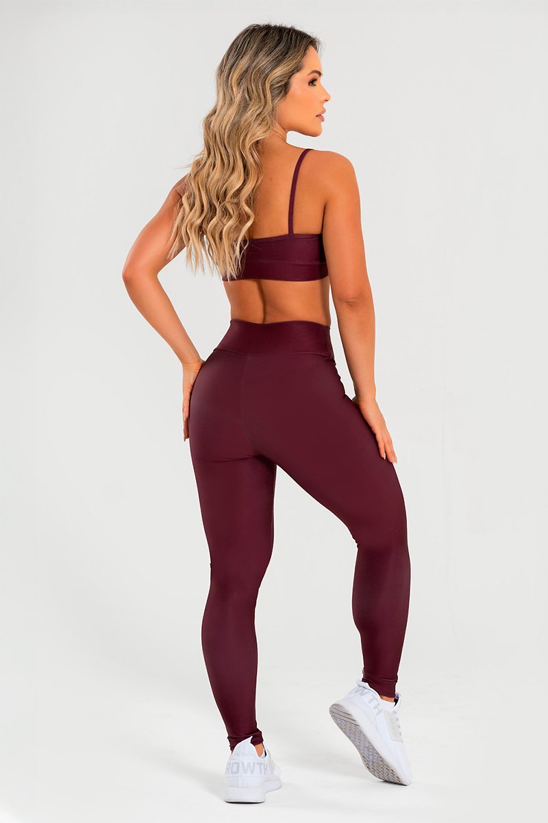 Conjunto Fitness Calça Legging e Top BORDO