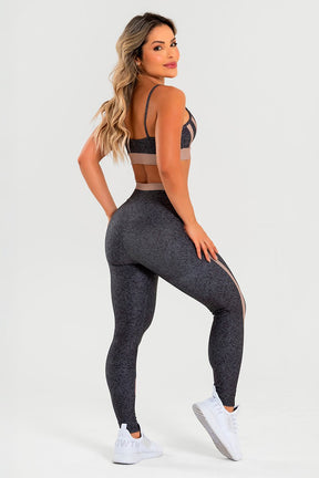 Conjunto Fitness Calça Legging e Top estampa exclusiva VIBRANTE