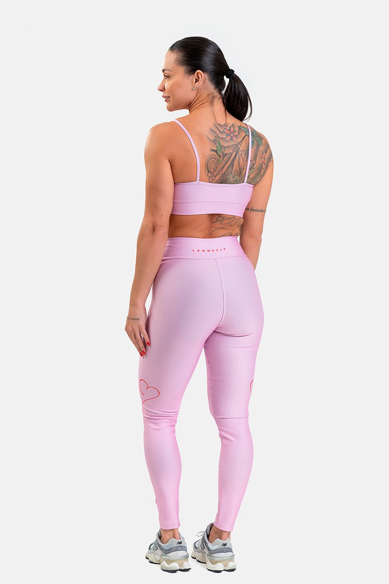 Conjunto Fitness Calça Legging e Top estampa exclusiva ROSA LOVERS