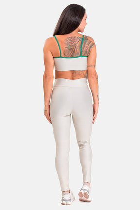 Conjunto Fitness Calça Legging e Top estampa exclusiva OFF VERDE BRASIL