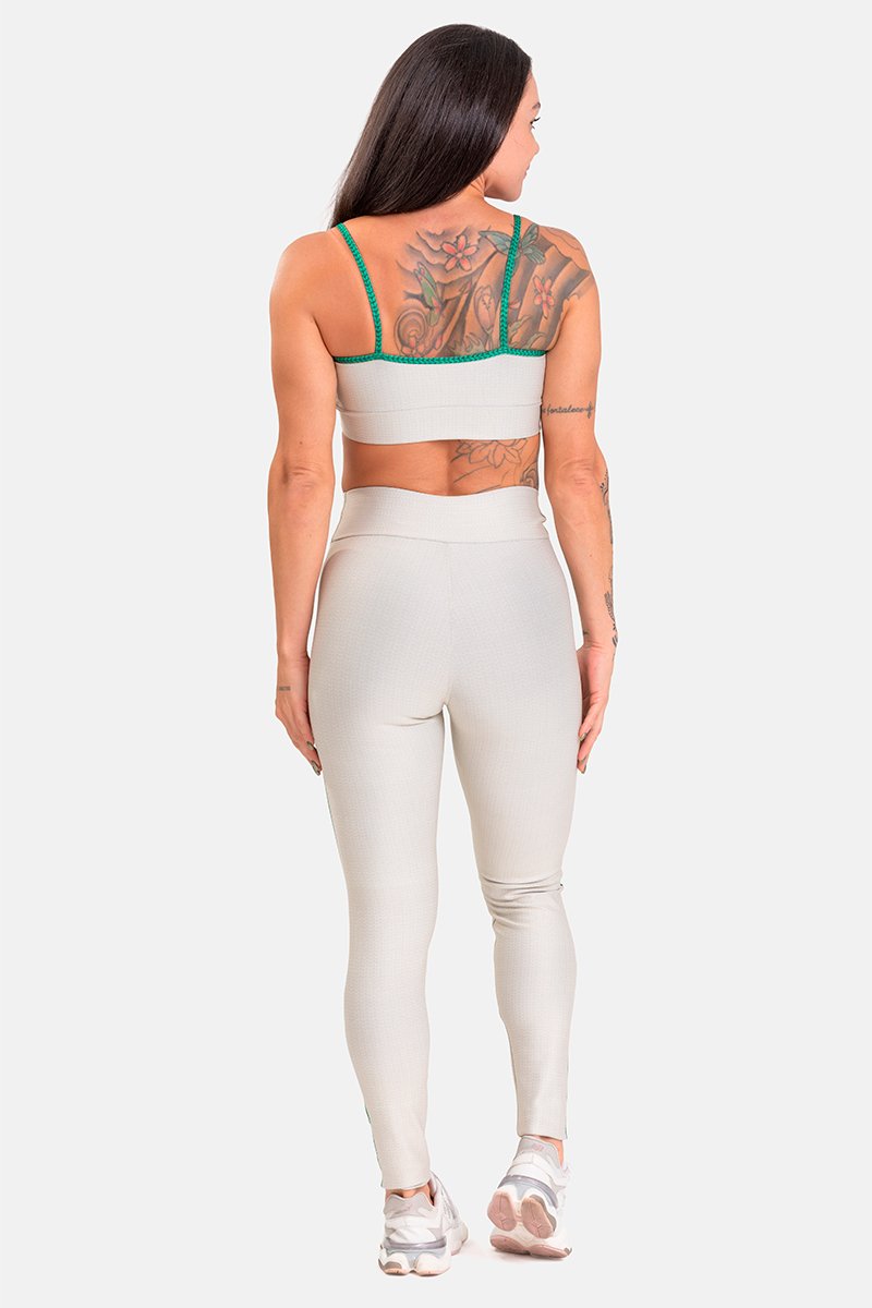 Conjunto Fitness Calça Legging e Top estampa exclusiva OFF VERDE BRASIL
