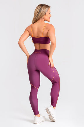 Conjunto Fitness Calça Legging e Top estampa exclusiva BORDO JASMI