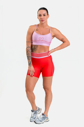 Conjunto Fitness Shorts e Top estampa exclusiva ROSA LOVERS