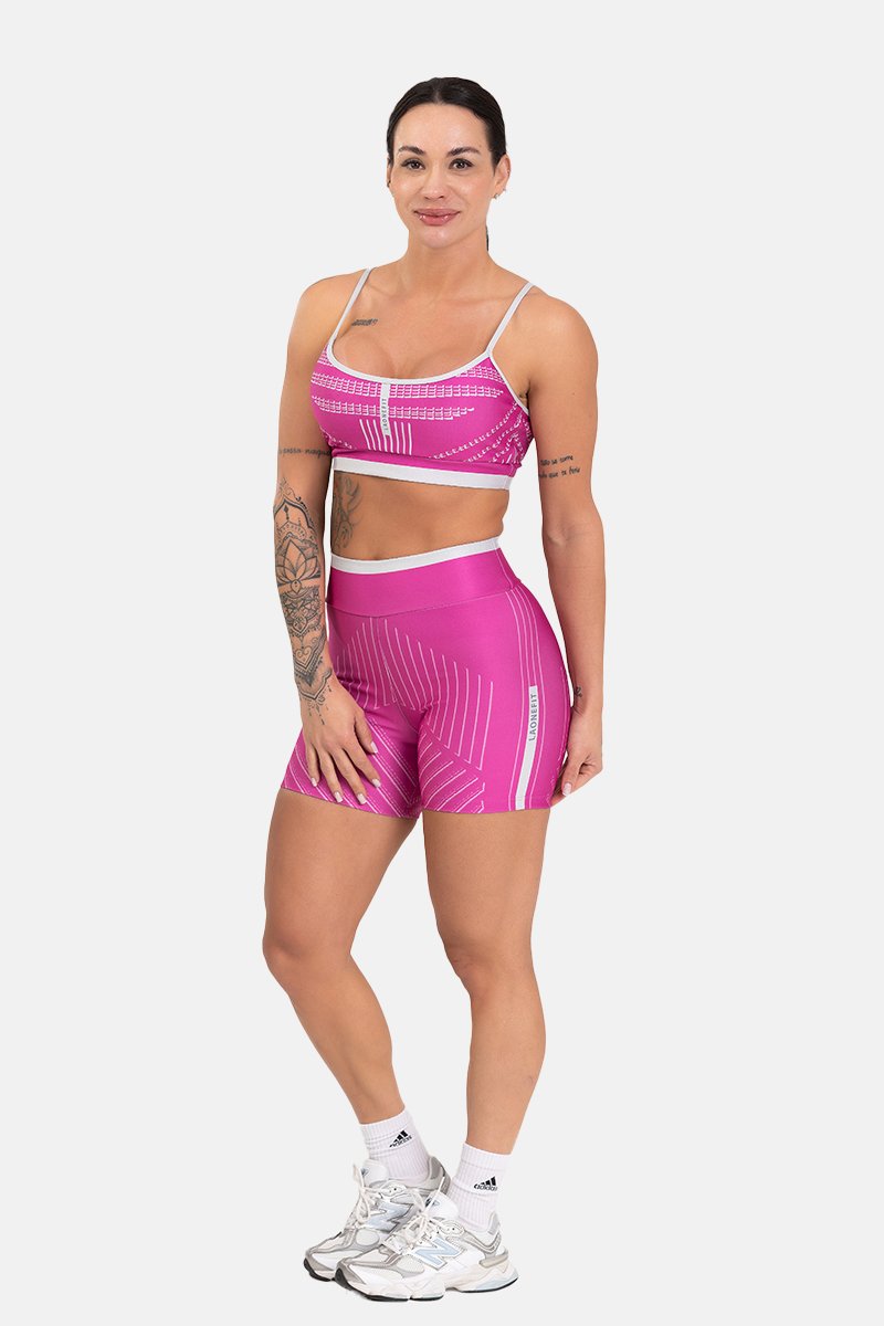 Conjunto Fitness Shorts e Top estampa exclusiva ROSA BLOON