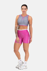 Conjunto Fitness Shorts e Top Nadador Estampa Exclusiva CINZA BLOON