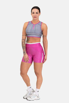 Conjunto Fitness Shorts e Top Nadador Estampa Exclusiva CINZA BLOON