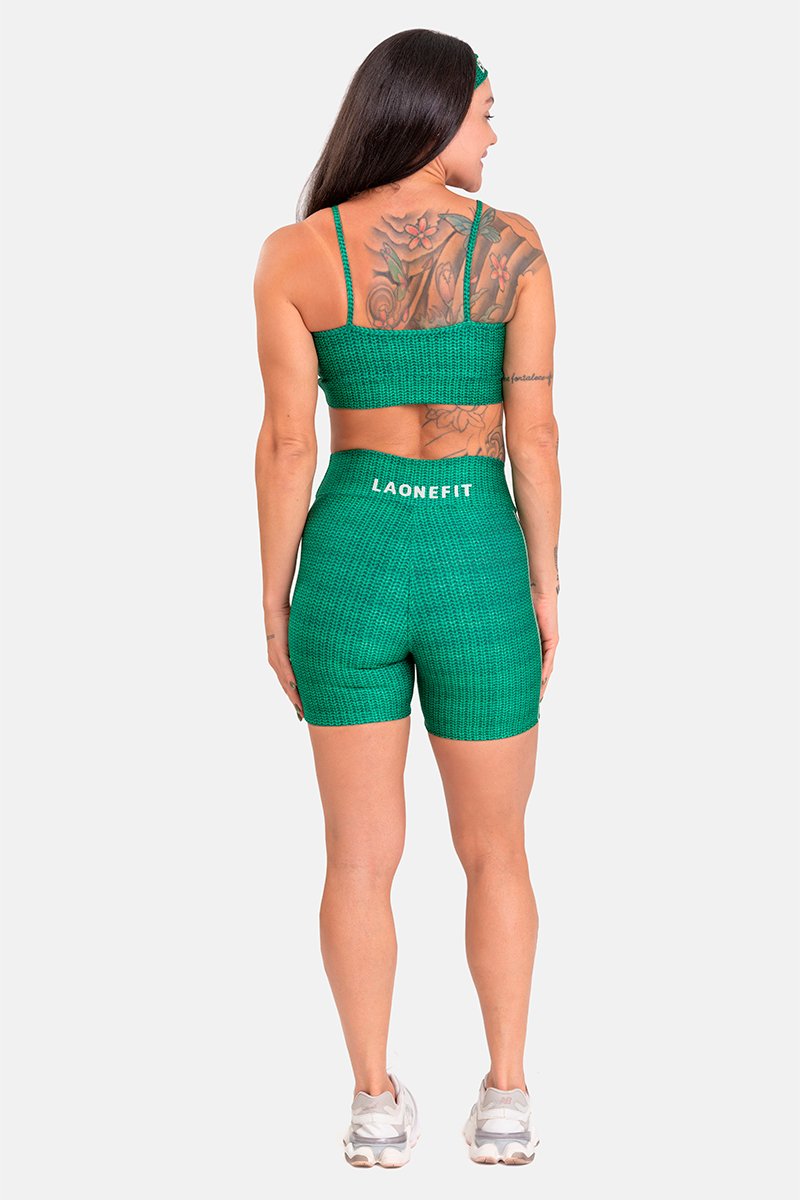 Conjunto Fitness Shorts e Top estampa exclusiva VERDE BRASIL
