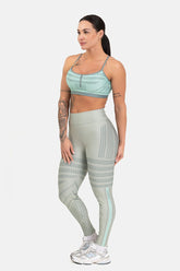 Conjunto Fitness Calça Legging e Top estampa exclusiva CINZA SAGE