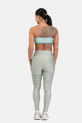 Conjunto Fitness Calça Legging e Top estampa exclusiva CINZA SAGE