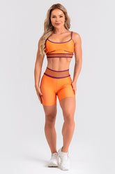 Conjunto Fitness Shorts e Top estampa exclusiva LARANJA JASMI