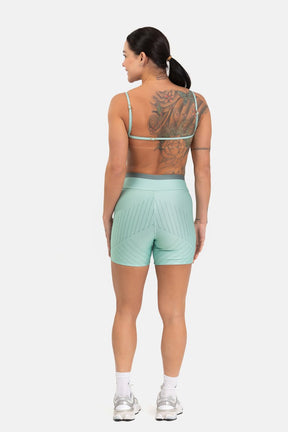 Conjunto Fitness Shorts e Top Regulável estampa exclusiva CINZA SAGE