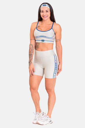 Conjunto Fitness Shorts e Top estampa exclusiva OFF BRASIL