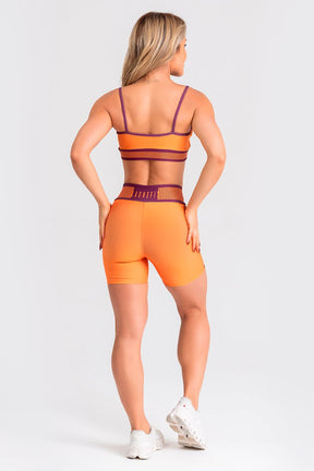 Conjunto Fitness Shorts e Top estampa exclusiva LARANJA JASMI