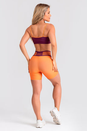 Conjunto Fitness Shorts e Top estampa exclusiva BORDO JASMI
