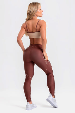 Conjunto Fitness Calça Legging e Top estampa exclusiva LATTE-COFFEE