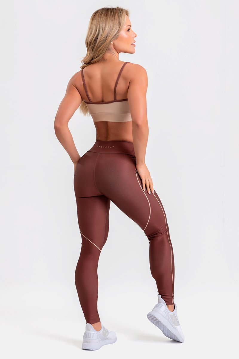 Conjunto Fitness Calça Legging e Top estampa exclusiva LATTE-COFFEE