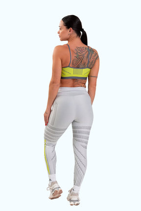 Conjunto Fitness Calça Legging e Top estampa exclusiva BRANCO IMPULSE