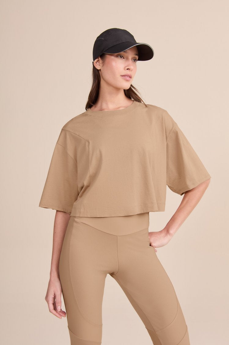 Camiseta Cropped Soft Pima - Dust