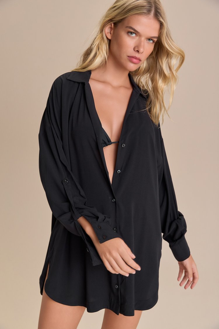 Chemise Tropical Visco Pick - Preto