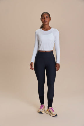 Blusa Cropped ML Visco Heart - Branco