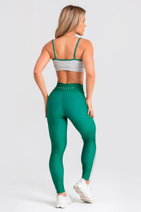 Conjunto Fitness Calça Legging e Top estampa exclusiva CINZA VARSITY