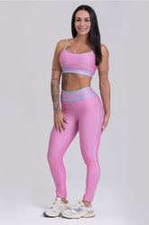 Conjunto Fitness Calça Legging e Top estampa exclusiva ROSA CANDY