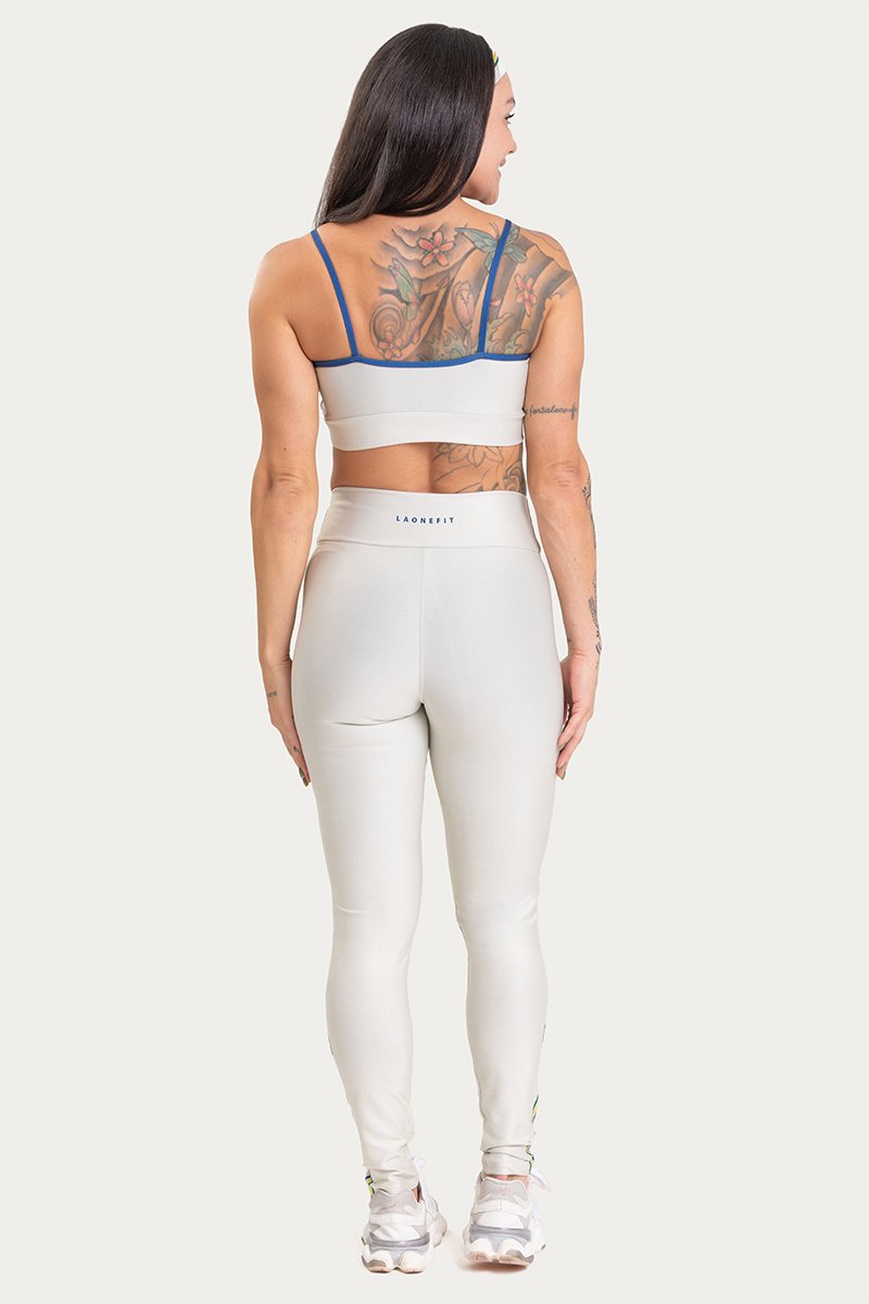 Conjunto Fitness Calça Legging e Top estampa exclusiva OFF BRASIL