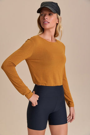 Blusa Cropped ML Visco Heart - Ray