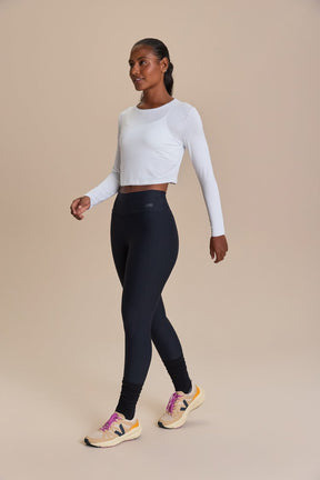 Blusa Cropped ML Visco Heart - Branco