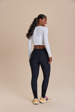 Blusa Cropped ML Visco Heart - Branco