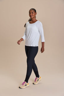 Camiseta ML Cross Back Visco - Branco