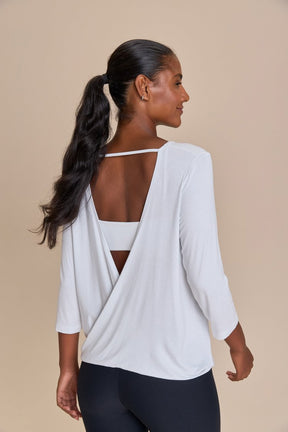 Camiseta ML Cross Back Visco - Branco