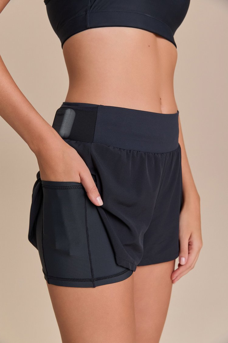 Shorts Pro Six Pockets - Preto