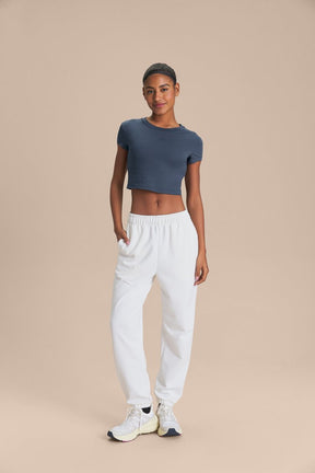 Blusa Cropped Pima Slim - Misteel Blue