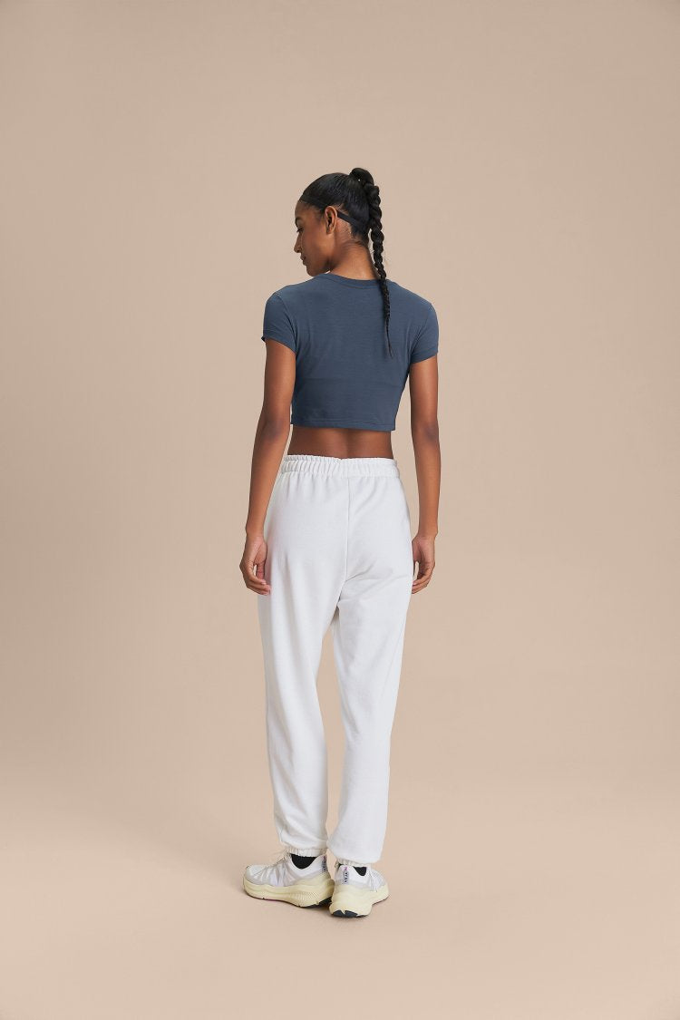 Blusa Cropped Pima Slim - Misteel Blue