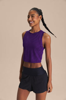 Regata Cropped Jacquard Tela LIVE! - Purple Glitch