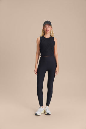 Regata Cropped Jacquard Tela LIVE! - Preto