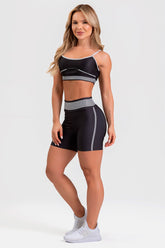 Conjunto Fitness Shorts e Top estampa exclusiva PRETO ORIGEM