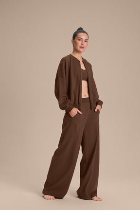 Calça Wide Malhao Rino - Sepia brown