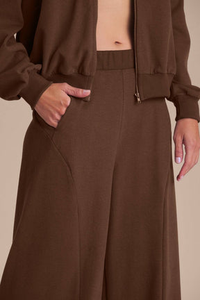 Calça Wide Malhao Rino - Sepia brown