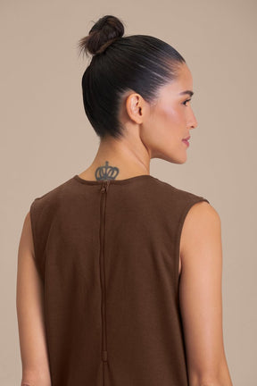 Macacão Midi Malhão Rino - Sepia brown