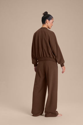 Calça Wide Malhao Rino - Sepia brown