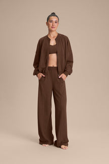 Calça Wide Malhao Rino - Sepia brown