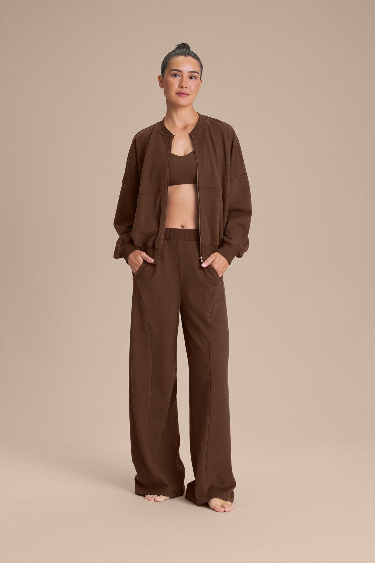 Calça Wide Malhao Rino - Sepia brown