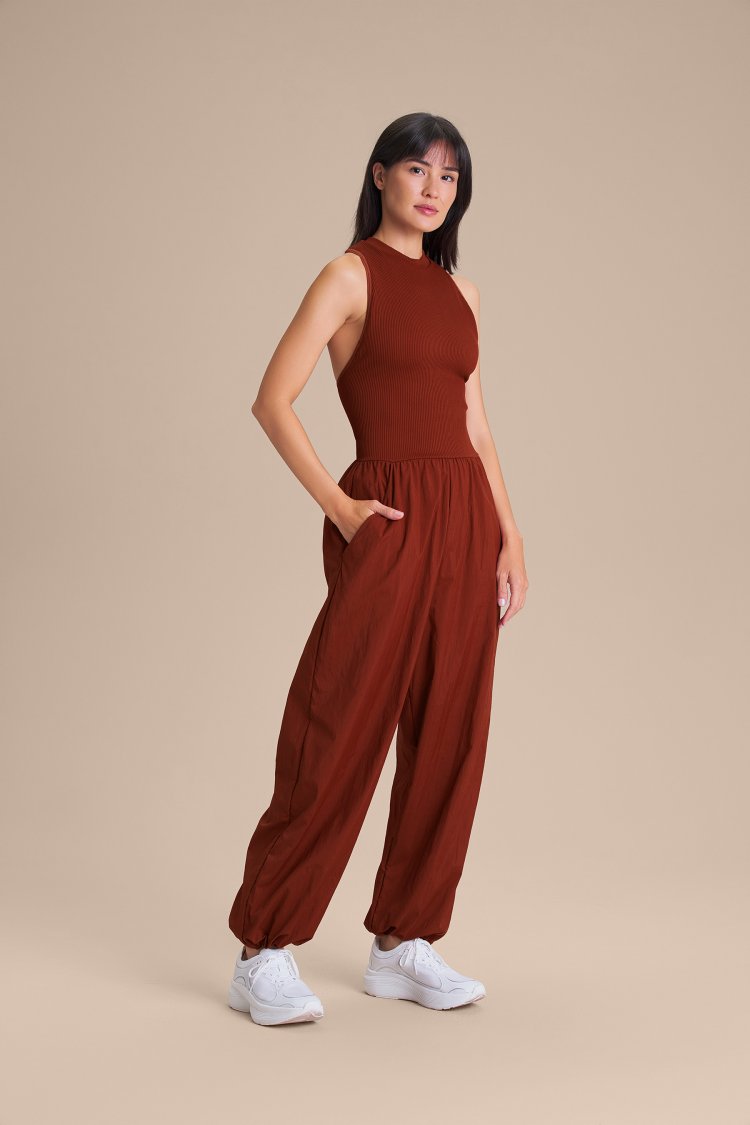 Macacão Mesh Nylon Net - Rust Red