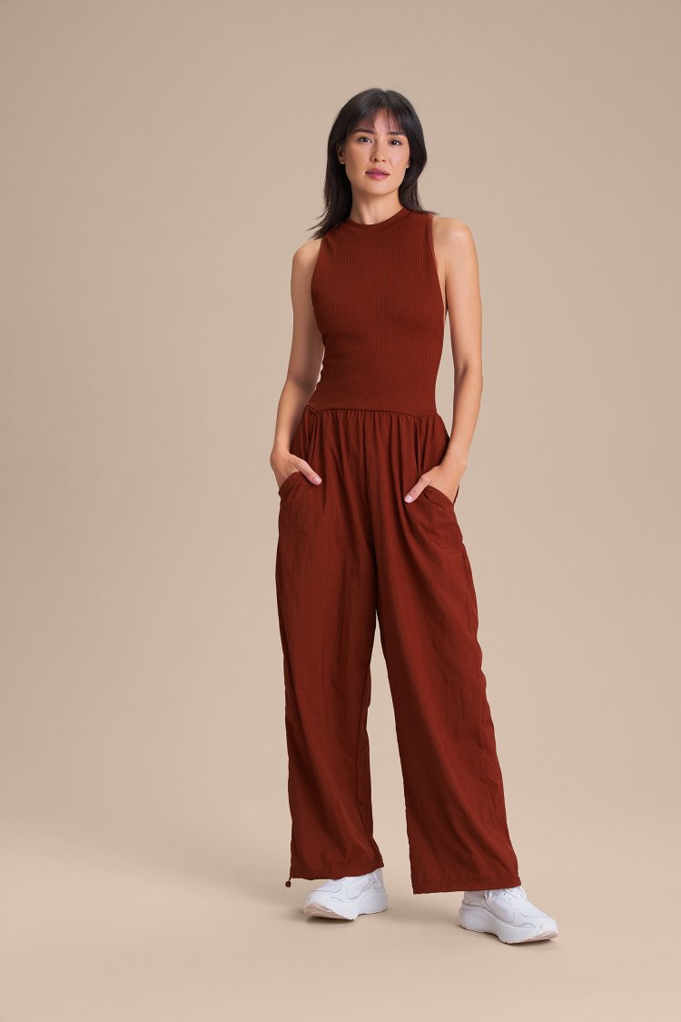 Macacão Mesh Nylon Net - Rust Red